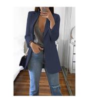 Chaqueta De Mujer Estilo Europeo Y Americano Casual Polo Cuello Redondo Ajustada Para Primavera Y Otoño 2024 Polyester Cotton - details 21