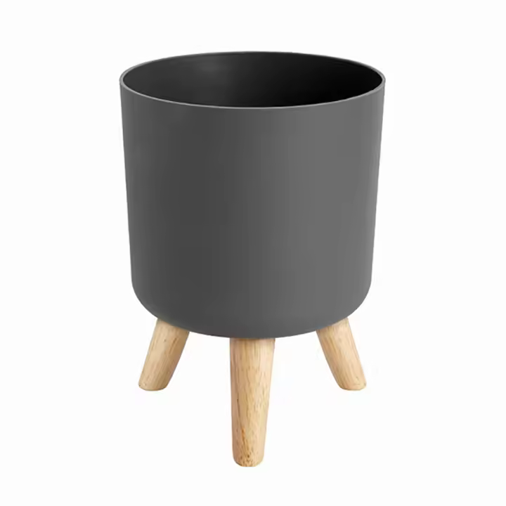Macetas modernas con patas de madera, soporte para dormitorio, sala de estar, suelo de pie, maceta, maceteros de jardín para el hogar -A - 1