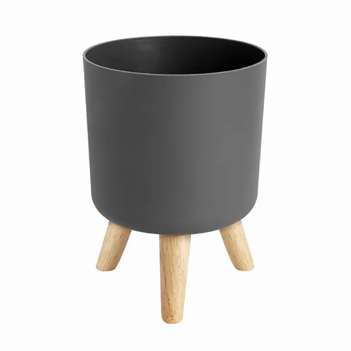 Macetas modernas con patas de madera, soporte para dormitorio, sala de estar, suelo de pie, maceta, maceteros de jardín para el hogar -A - 1