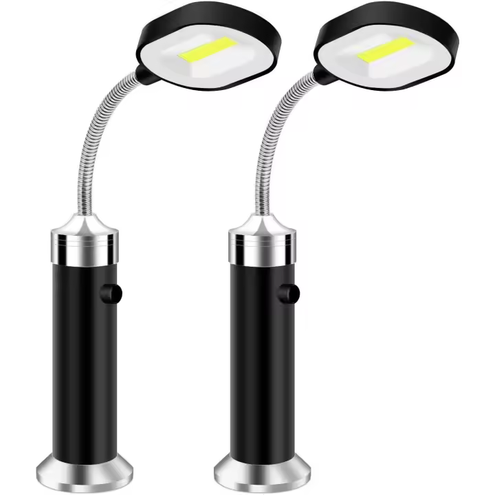 Luces para Parrilla LED Súper Brillantes con Base Magnética - Cuello de Ganso Flexible - Giro de 360 Grados - Uso Amplio - Negro - 1