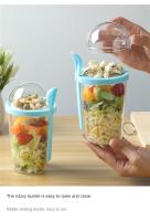 Taza De Desayuno Portátil De 400ml Con Tapa Y Cuchara Doble Capa Para Yogur Avena Salada Fruta Sopa De Verduras Taza De Pérdida De Grasa - details 3