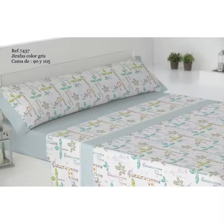 Sabana Gamberrito Kids Infantil Modelo 7437 Jirafa Verde 50/50 3 pzas - 1