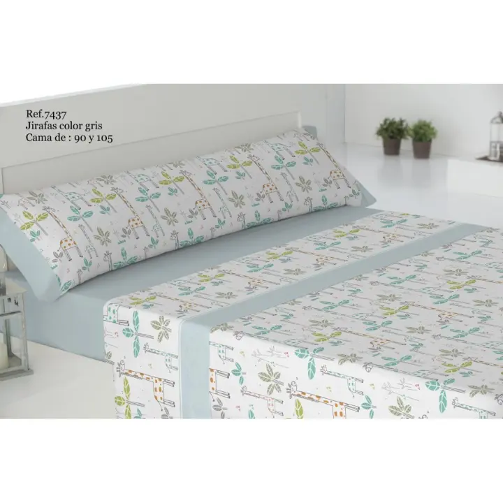 Sabana Gamberrito Kids Infantil Modelo 7437 Jirafa Verde 50/50 3 pzas - 1