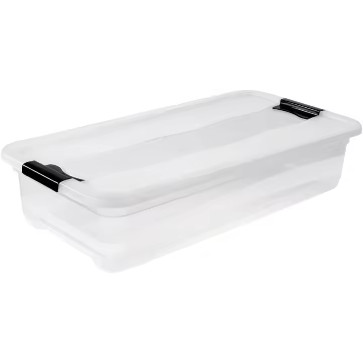 Cubo de almacenaje con Tapa, Plástico, Transparente, 33 l KEEEPER - 1