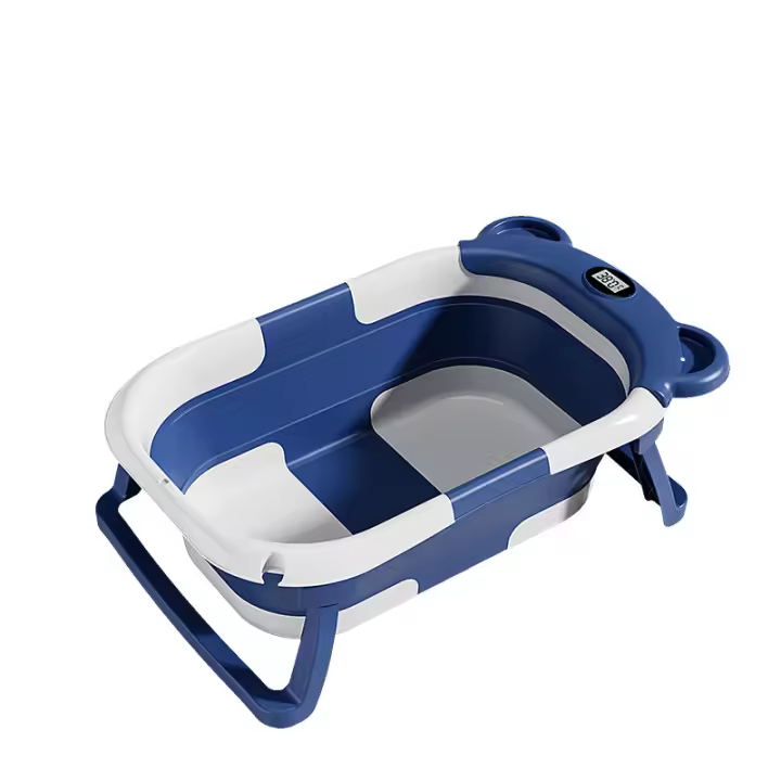 Banheira Bebe with Adaptador Batería Bebe, Cuchillo de Baño y Gorro de Ducha,Patas antideslizantes,para Bebés de 0 a 24 Més (Gris) - 1