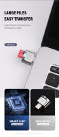 Lector De Tarjetas Multi-función 6 En 1 Tipo-C USB/TF/SD Para Adaptador De Memoria De Disco De Flash Para Móvil Y Computadora - details 1
