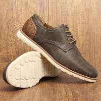 Zapatos Casuales Para Hombre 2024 Comodidad Moda Cuero Sintético Loafer Con Cordones Antideslizante Transpirable Talla Verdadera - details 1