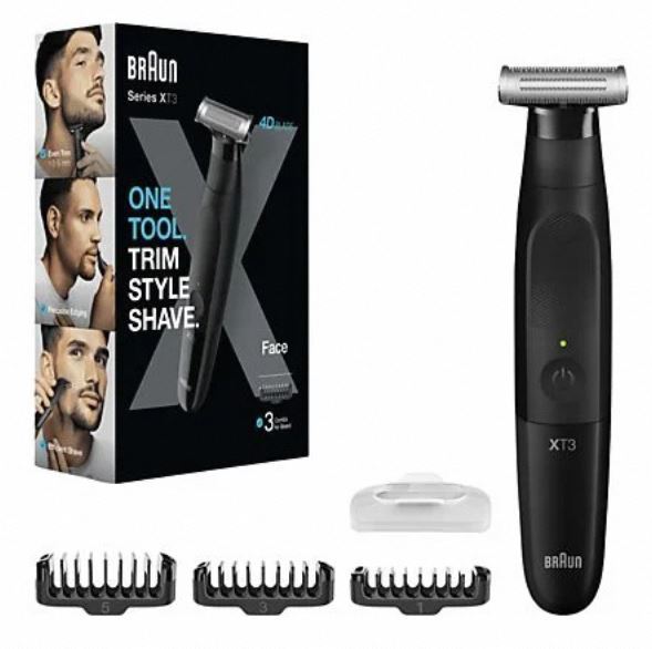 Braun Series XT3100 - Recortadora facial y afeitadora con lámina 4D, Producto Europeo con Garantía Oficial.