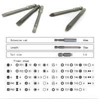 Juego De 50 Piezas De Bits Largos Extra De 75mm Seguridad Destornillador Torx Estrella Hexagonal Herramienta De Acero Cromo Vanadio - details 1