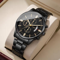 Reloj De Negocios Para Hombre Moda Lujo Calendario Cuarzo Reloj De Pulsera Sin Caja Material De Correa De Aleación Estilo Casual - details 0