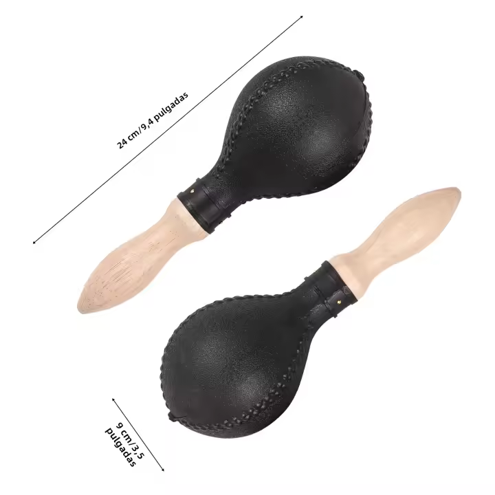 Par De Maracas De 25cm Con Cabeza De Arena Y Mango De Madera Instrumentos De Percusión De Plástico Para Concierto - 1