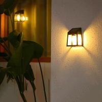 Lámpara De Pared Solar Exterior Impermeable Para Jardín Decoración Luz De Camino Fosa Lumínica Control Solar ABS Batería De Litio - details 1