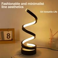 Lámpara De Mesa LED Moderna Para Sala De Estar Spiral Regulable Pequeña Para Lateral De Cama Y Escritorio Luz Nocturna Para Hogar - details 0