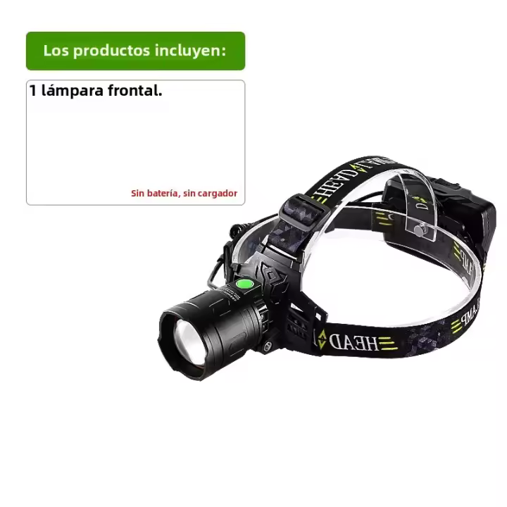 Linterna Frontal LED Recargable Super Potente XHP360 USB Luz De Cabeza Para Camping Y Pesca Nocturna Resistente Al Agua 2500M - 1