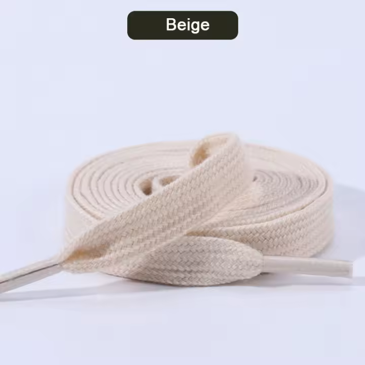 Par De Cordones Planos Para Zapatillas Deportivas Y Mocasines De Lona Clásica Cuerda De Zapato De Algodón Sólido Para Hombres Y Mujeres AF1 - 1