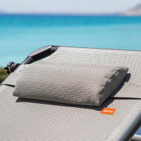 Aktive - Tumbona de playa plegable, color gris, 193x67x48/96 cm, altura XL, peso máximo 100 kg, reclinable 5 posiciones, cojín acolchado, toldo ajustable, topes antivuelco, aluminio y textileno, fácil transporte con asa - details 6