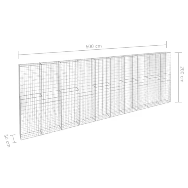 vidaXL Muro de Gaviones con Cubiertas Acero Galvanizado Terraza Multitalle - 1