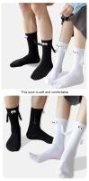 Calcetines De Medio Tobillo Para Mujer Con Muñecos Magnéticos 1/2 Pares Pareja Sostén Personalizado Moda Calcetines Casuales De Poliéster Y Spandex - details 3