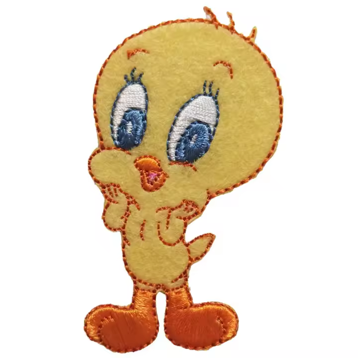 Parches Ropa Warner Bros – Parche Bordado Ropa – Animales – (licencia oficial) – Bebé – Baby Looney Tunes – Tweety  – Canario Piolín & Sorprendido & Ilusión – Tiernos – 4,0 x 7,0 cm. – Moda The Happy Patch - 1
