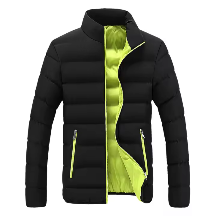 Nueva Chaqueta De Algodón Para Hombre 2024 Abrigo Grueso De Punto Deportivo Casual Cuello Alto Para Otoño E Invierno - 1