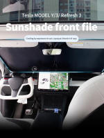 Protector De Sol Para Ventanas Delanteras De Tesla Model 3 Y Sombrilla De Ventanilla De Coche Cubierta De Vidrio Anteojos Protector De Luz Solar Accesorios Highland - details 0