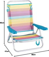 Monty Silla Playa Baja Plegable Aluminio Textileno Multicolor Rainbow - details 5