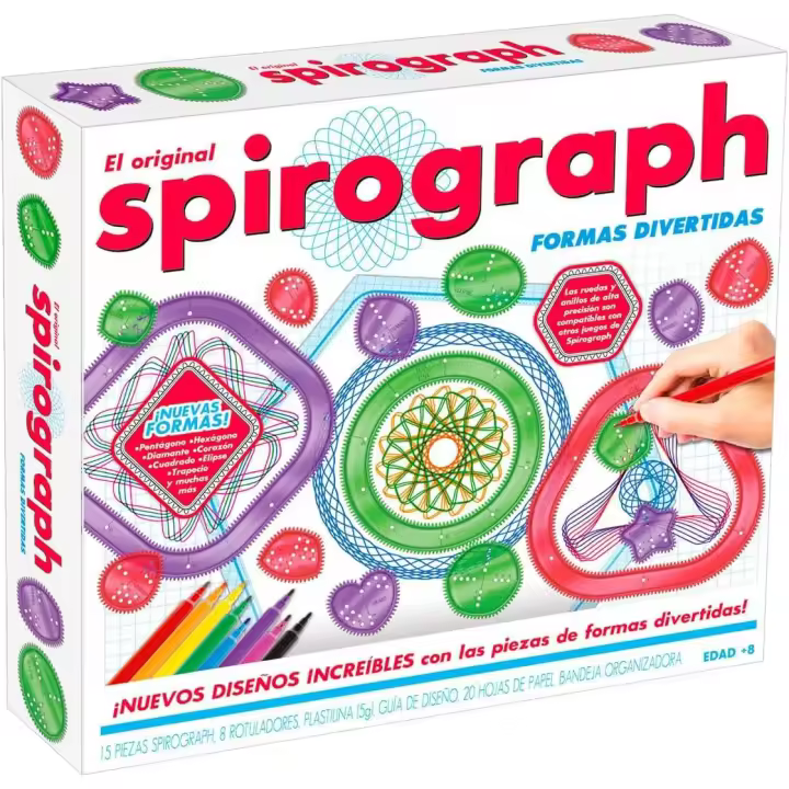 Party Town - Spirograph Formas Divertidas |  Rotuladores Niños | Kit De Dibujo | Manualidades Niña 8 Años | Manualidades Niños | Colorear Niños | Regalos Niños 8 Años - 1