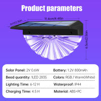 2pcs Luces Solares Para Piso Exterior Impermeables LED Para Patio Escaleras Jardín Camino Fences Blanco Cálido/Cambia De Color - details 2