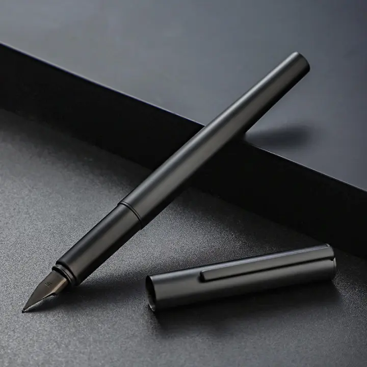 Bolígrafo De Tintafine 0.38mm Extra Fino De Acero Inoxidable Negro Metálico Para Negocios Y Oficina Caligrafía - 1