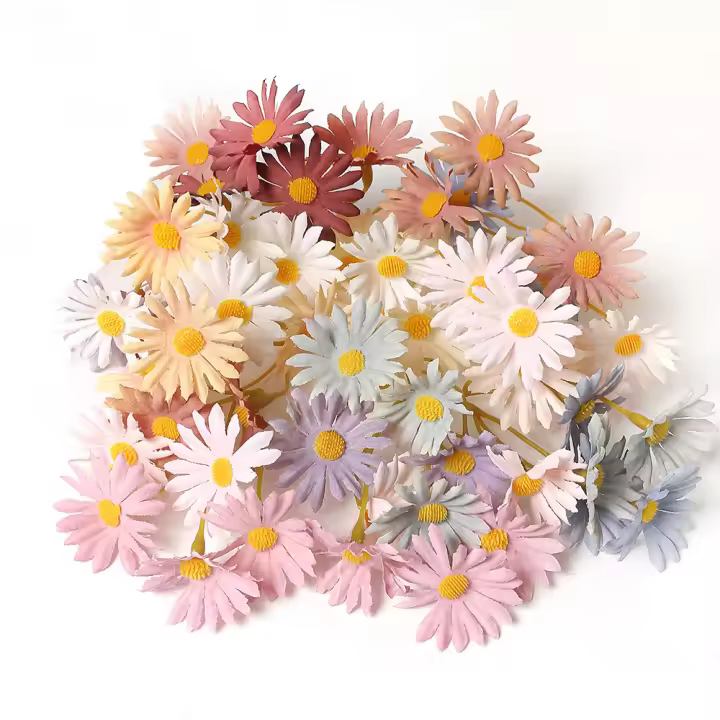 5/10/20Pcs Flores Artificiales De Margarita Decoración De Hogar Para Boda DIY Accesorios De Guirnalda Chamomile Silken - 1