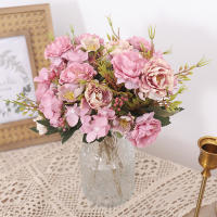 Flores Artificiales De Otoño Hydrangea Rosas Para Navidad Decoración De Habitaciones Vaso Mesa Fiesta Boda DIY Plantas Florales Falsas - details 5