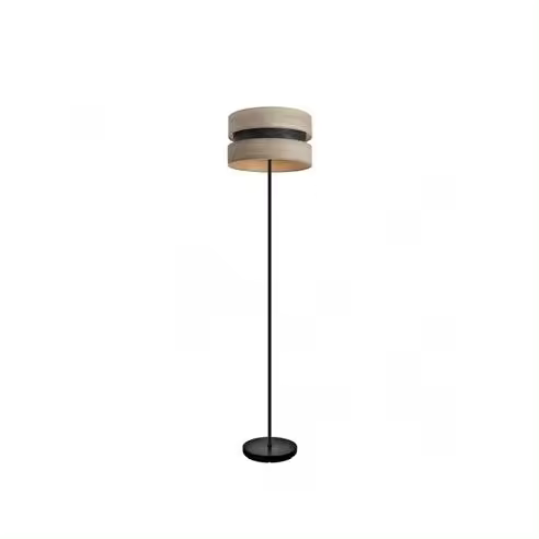 Lámpara de Pie Colet FABRILAMP Negro/Madera Gris 160x40x40 Cm - Diseño Elegante - 1
