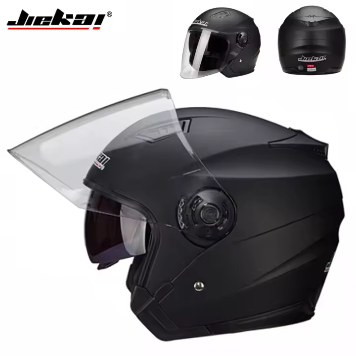 Casco De Motocicleta Vintage Con Lente Doble Para Karts Scooters Y Vans Protección Abs Unisex Adecuado Para Todas Las Estaciones - 1