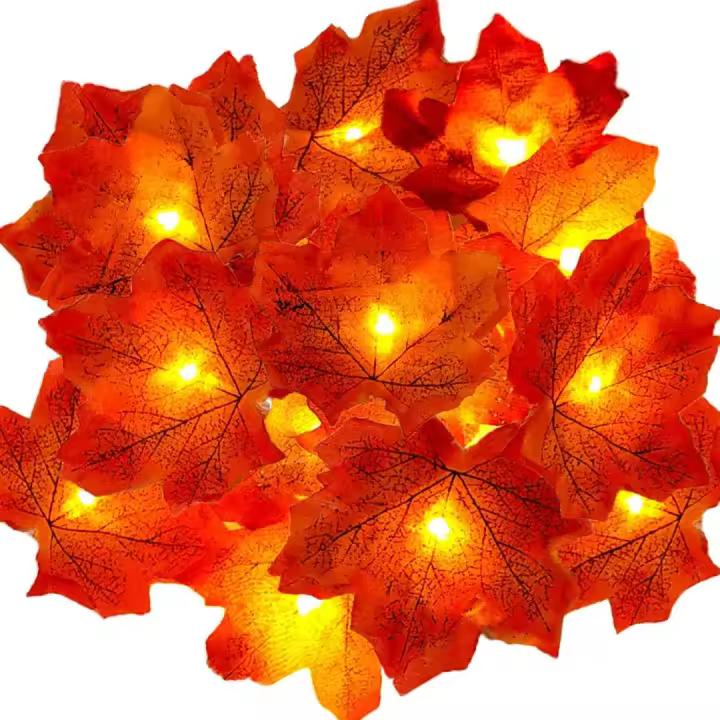 Decoraciones de otoño, luces de hadas, 30 luces de hojas de arce, luces de jardín, luces para exteriores, coronas de otoño, decoraciones navideñas, decoraciones de Halloween - 1