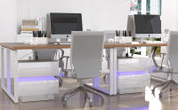 Rcynview Mesa de Noche Moderna con Luz LED 45 x 35 x 46 cm para Dormitorio Iluminación de 16 Colores Alta Brillo - details 1