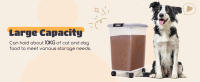 Nobleza - 20/30/40L Contenedor de Comida para Mascotas, Mascotas Caja de Alimentos con Ruedas Contenedor, Tapa abatible, hermética, Transparente, Ruedas y Pala, para Comida para Perros y Gatos, Gris - details 3