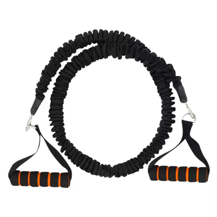 Cinta elástica tensor de resistencia para entrenamiento ejercicio fitness bandas elásticas con agarres ergonómicos para multitud de ejercicios - 1