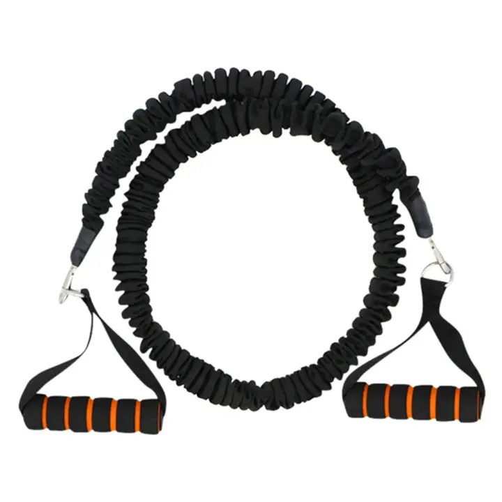 Cinta elástica tensor de resistencia para entrenamiento ejercicio fitness bandas elásticas con agarres ergonómicos para multitud de ejercicios - 1