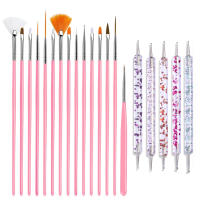 YIKOOLIN Kit De Pinceles Para Uñas 20pcs Set De Pintura De Uñas Con Lápiz De Esmalte Gel UV Y Diseño De Uñas Acrílicas Herramientas DIY Para Estética De Uñas - details 1