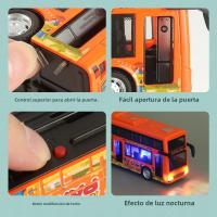Modelo De Autobús De Dos Niveles Para Turismo Juguete De Vehículo Con Retroceso Luz Y Música Abre Puertas Para Niños - details 3