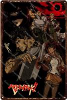 Póster De Anime Clásico Berserk Metal Tablero De Hierro Retro Para Decoración De Pared Hogar Y Bar Art Plates Subject Letter Unframed - details 1