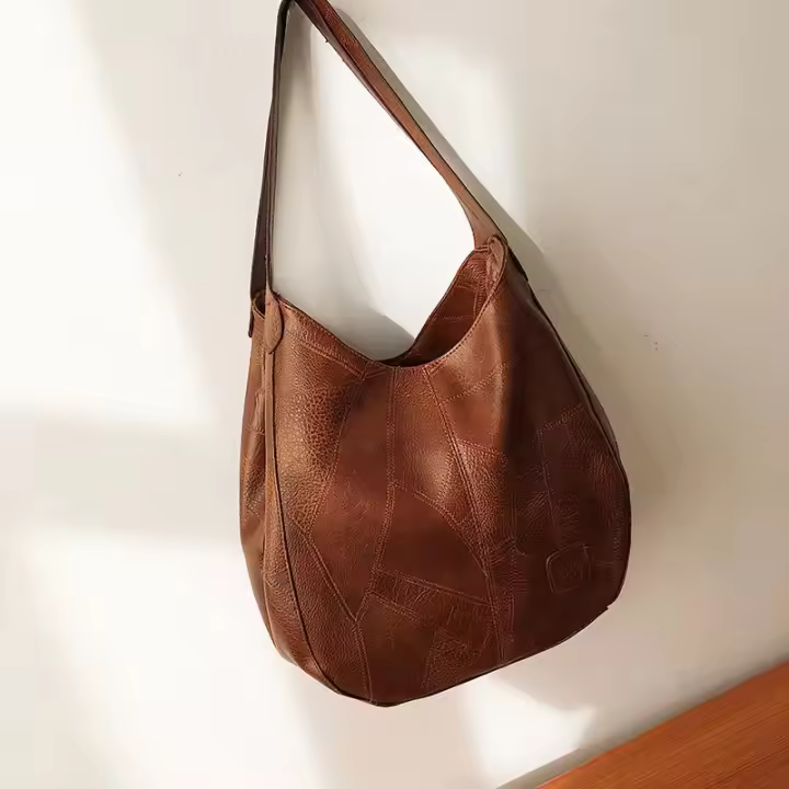 Bolso De Hombro Retro Para Mujer Con Correas De Cuero Frosted Gran Capacidad Bolsa Cruzada Para Comunicación Estilo Invierno - 1