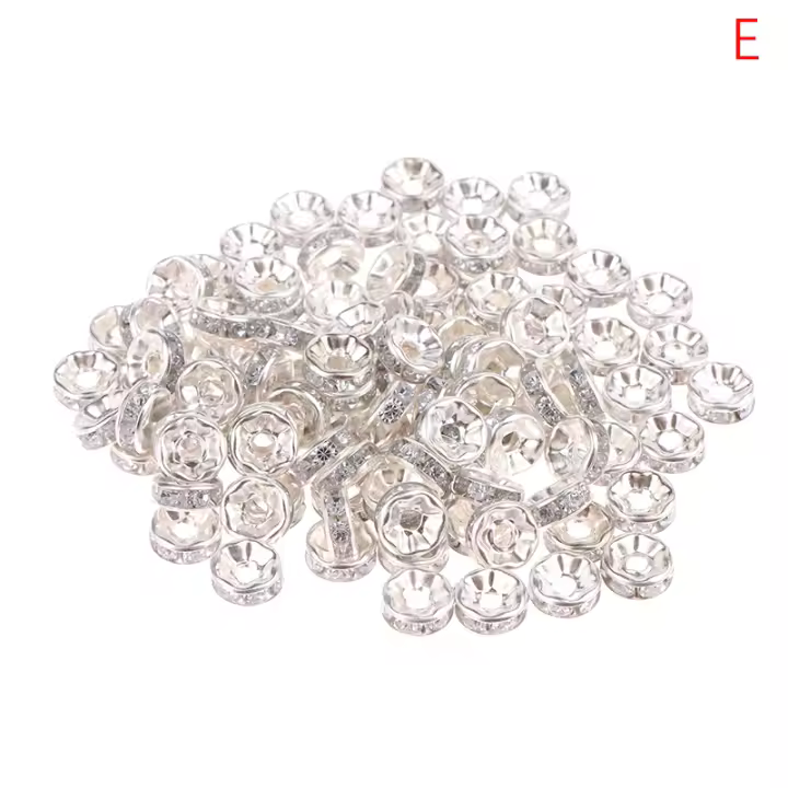 100pcs De 5/7/10mm Discos Redondos De Cristal Con Rhinestone De Acero Inoxidable 316 Para La Fabricación De Joyas Pulsera DIY - 1