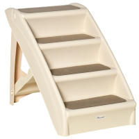 PawHut Escalera Plegable para Mascotas de 4 Peldaños Escalón para Perros Gatos Portátil con Alfombras Antideslizantes para Cama Sofá Carga 20 kg 62x38x49,5 cm - details 0