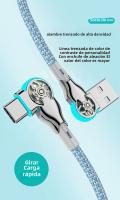 Cable De Carga Rápida Con Rotación De 180 Grados USB a a Tipo C Braided De Aleación De Zinc Con Luz Cable De Datos Micro USB Para Juegos - details 11