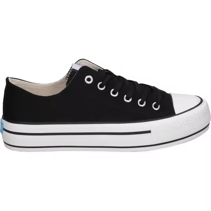 MTNG | Zapatillas de Lona Bajas con Plataforma Mustang Bigger X para Moda Joven – Deportivas en Color Negro – Sneakers con Cordones – Con Plataforma Media – Lonas – Versátiles – Veganas – Modelo 60173 - 1