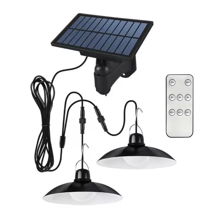 Lámpara Solar Split Colgante 1 Panel Con 1/2 LED Control Remoto Para Camping Exterior Jardín Luz Colgante Solar Energía Moderna - 1