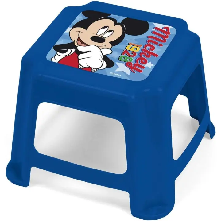 Arditex - Taburete bajo infantil apilable con dibujo MICKEY con asiento acolchado y con medidas de 27x27x21cm apto para baño, cocina, habitación, para interior o exterior - 1