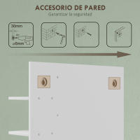 HOMCOM Espejo de Baño Moderno Espejo de Pared Rectangular con 4 Estantes de Almacenamiento para Maquillaje Tocador Vestidor 45x15x58,5 cm Blanco - details 2