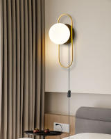 Lámpara De Pared LED De Vidrio Mate Con Interruptor De Enchufe Negro Y Oro G9 Para Pasillo Aisles Luz De Pared Moderna Para Cocina Comedor Dormitorio Foyer Estudio - details 10